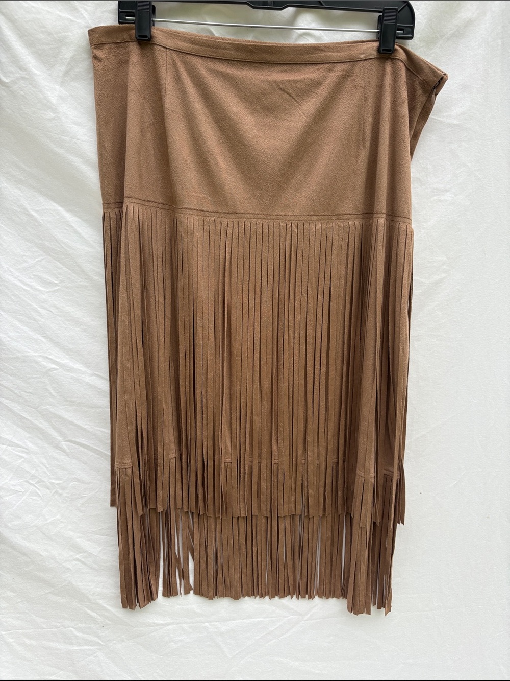 Chico's Brown Fringe Midi Skirt